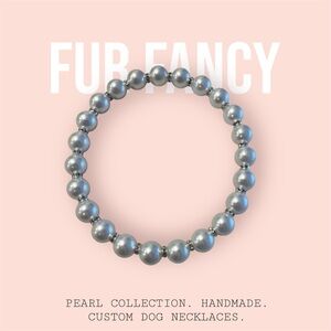 Silver Beaded Dog Necklace